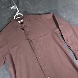 Van Heusen‎ Pique Dress Shirt Button Up Long Sleeve Collared Top 15 1/2